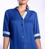 Lyocellové košeľové šaty Création L, modrá
