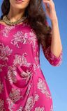 Džersejové šaty s paisley potlačou Ashley Brooke, ružovo-farebné