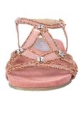 Kožené sandále s flitrami xyxyx, ružové