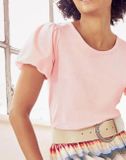 Tričko s naberanými rukávmi Linea Tesini, svetlo ružová