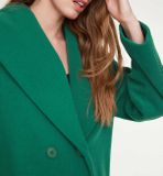Vlnený kabát so šálovým golierom Ashley Brooke, zelený