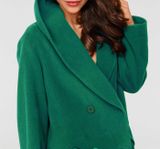 Vlnený kabát so šálovým golierom Ashley Brooke, zelený