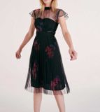 Plisované šaty Ashley Brooke, čierno-bordová