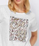 Tričko s potlačou a kamienkami Linea Tesini, biele