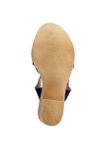 Klinové sandále s vrkočovým vzorom Heine, čierno-béžové