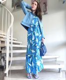 Maxi šaty s potlačou DANIEL HECHTER Paris, modro-tyrkysové
