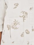 Džínsová bunda s kvetinovou výšivkou Linea Tesini, krémová