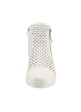Kožené nappa členkové sneaker tenisky Andrea Conti, biele