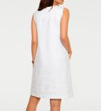 Ľanové šaty s ozdobnými zipsami Linea Tesini, biela
