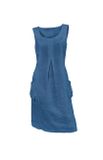 Ľanové šaty s ozdobnými zipsami Linea Tesini, modré