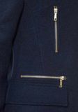 Štýlový kabát s vlnou AJC, modrý