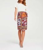 Zavinovacia sukňa s tropickou potlačou Heine, farebná