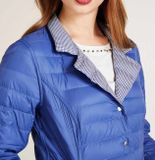 Prešívaná obojstranná páperová bunda Ashley Brooke, modro-biela
