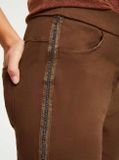Teplákové nohavice s kamienkami Linea Tesini, hnedé