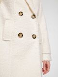 Dvojradový krátky buklé kabát Linea Tesini, krémová