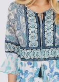 Tunika s paisley potlačou Linea Tesini, modro-farebná