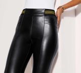 Nohavice z imitácie kože s kontrastným pásom Witt Weiden, čierne