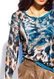 Dvojvrstvové sieťované tričko Ashley Brooke, tyrkysovo-farebné