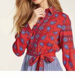 Košeľové šaty s paisley potlačou Heine, červeno-modré
