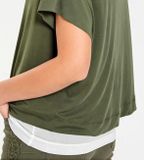 Džersejové tričko + top Linea Tesini, olivovo-krémové