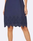 Šaty s madeirovou čipkou Ashley Brooke, modrá