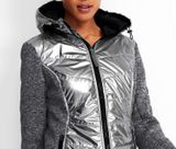 Fleecová bunda s prešívanými časťami Création L, strieborno-šedá