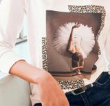 Džersejové tričko s potlačou Linea Tesini, krémové