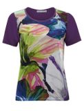 Blúzkové tričko s potlačou Ashley Brooke, fialovo-farebné