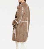 Kožušinový obojstranný kabát Heine B.C., karamelovo-krémový