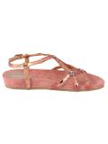 Kožené sandále s flitrami xyxyx, ružové
