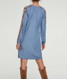 Rifľové šaty s výšivkou Heine, svetlo-modrá