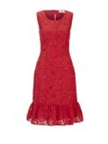 Vyšívané šaty z organzy Heine, červená