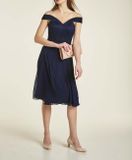 Korzetové šifónové čipkované šaty Heine, polnočná modrá