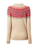 Hebký sveter TOM TAILOR s nórskym vzorom, béžovo-ružový