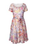 Šifónové šaty s potlačou paisley a opaskom Heine, farebné