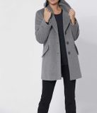 Vlnená fleecová bunda s kašmírom Création L Premium, melírovaná sivá