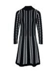 Pletené šaty so žakárovým vzorom Heine, čierno-biele
