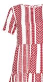 Tamaris šaty s etnickou potlačou, červené a biele