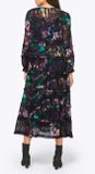 Šifónové šaty s nariasenými vrstvami Ashley Brooke, čierno-farebné