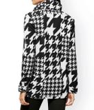 Fleecová košeľová bunda s kohútim vzorom Création L, čierno-biela