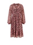 Šaty s paisley potlačou Linea Tesini, ružovo-bordové