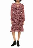 Šaty s paisley potlačou Linea Tesini, ružovo-bordové