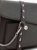 Heine kabelka s ozdobnými kovovými nitmi, čierno-strieborná