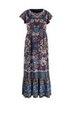 Maxi šaty s kvetinovou potlačou Linea Tesini, modro-farebné