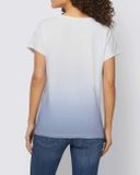 Farebne tieňované tričko s potlačou Linea Tesini, modro-krémové