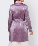 Kabát s metalickým vzhľadom Ashley Brooke, fialovo-ružová