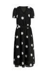 Šifónové šaty s bodkovanou potlačou Ashley Brooke, čierno-kremová