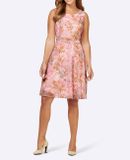 Šifónové šaty s kvetinovou potlačou Ashley Brooke, ružovo-farebné