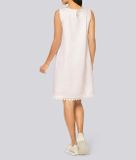 Ľanové šaty s makramé čipkou Linea Tesini, biela