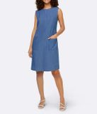 Púzdrové rifľové šaty Linea Tesini, modré